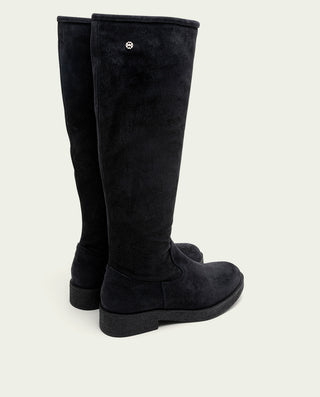 BOTAS ALTAS DE PIEL CON CREMALLERA INÉS CARBÓN