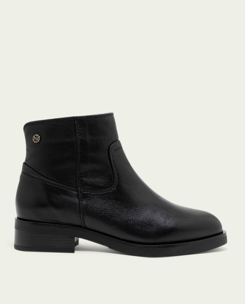BOTINES DE PIEL CON CREMALLERA JIMENA NEGRO