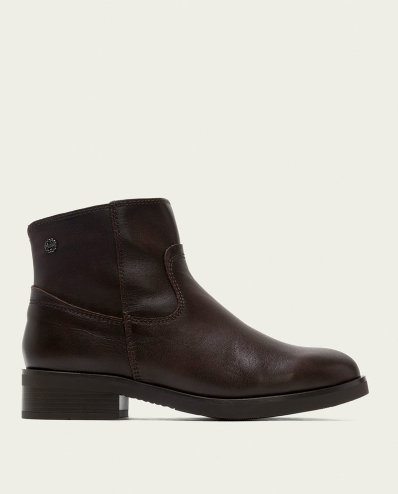 BOTINES DE PIEL CON CREMALLERA JIMENA MOKA
