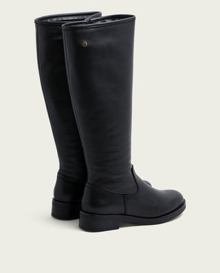 BOTAS ALTAS DE PIEL CON CREMALLERA JANA NEGRO