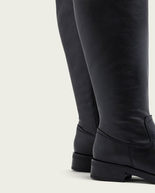BOTAS ALTAS DE PIEL CON CREMALLERA JANA NEGRO