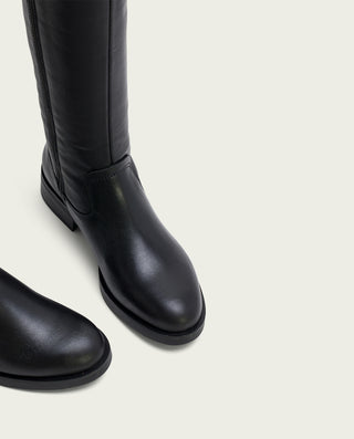 BOTAS ALTAS DE PIEL CON CREMALLERA JANA NEGRO
