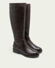 BOTAS ALTAS DE PIEL CON CREMALLERA JANA MOKA