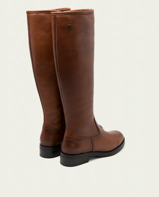 BOTAS ALTAS DE PIEL CON CREMALLERA JANA CUERO