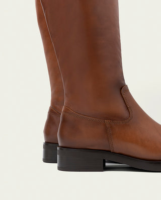 BOTAS ALTAS DE PIEL CON CREMALLERA JANA CUERO