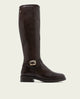 BOTAS ALTAS DE PIEL CON CREMALLERA JARA MOKA