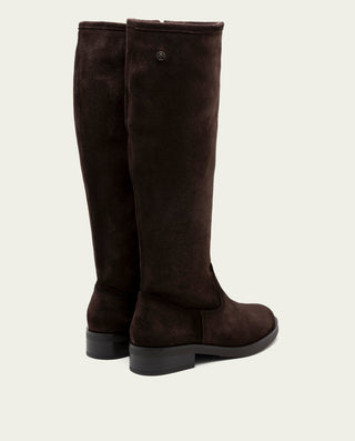 BOTAS ALTAS DE PIEL CON CREMALLERA JADE MOKA