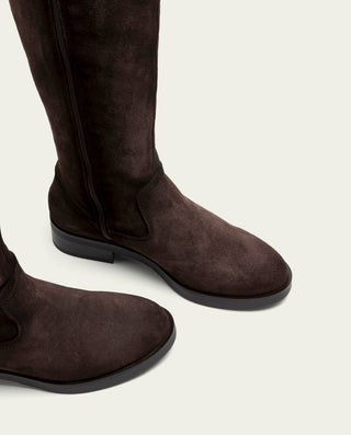 BOTAS ALTAS DE PIEL CON CREMALLERA JADE MOKA
