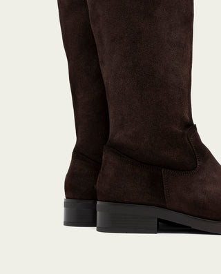 BOTAS ALTAS DE PIEL CON CREMALLERA JADE MOKA