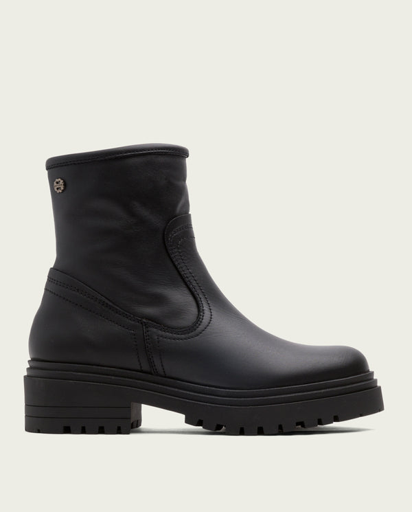 BOTINES DE PIEL CON CREMALLERA KIARA NEGRO