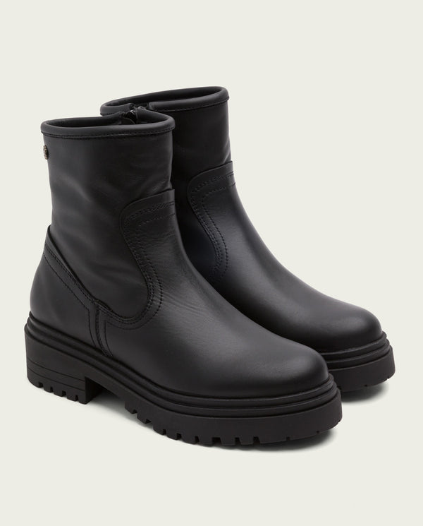 BOTINES DE PIEL CON CREMALLERA KIARA NEGRO