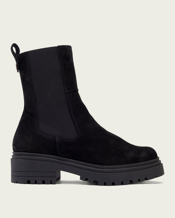 BOTINES DE SERRAJE CON ELÁSTICOS KIRA NEGRO