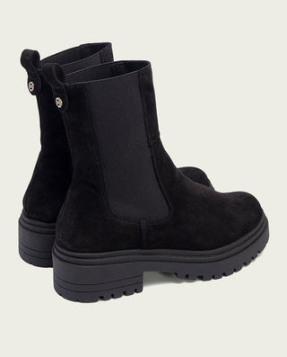 BOTINES DE SERRAJE CON ELÁSTICOS KIRA NEGRO