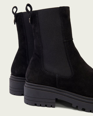 BOTINES DE SERRAJE CON ELÁSTICOS KIRA NEGRO