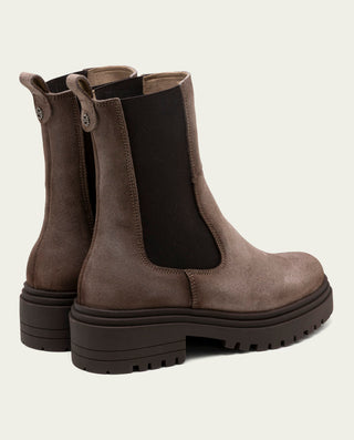 BOTINES DE SERRAJE CON ELÁSTICOS KIRA GRIS
