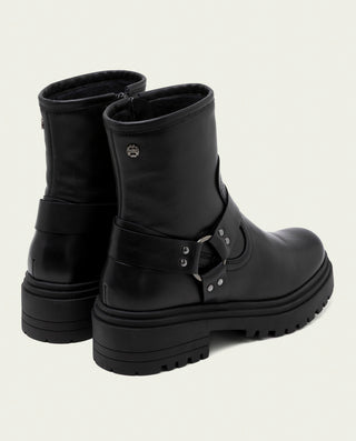 BOTINES DE SERRAJE CON ELÁSTICOS KIRA NEGRO
