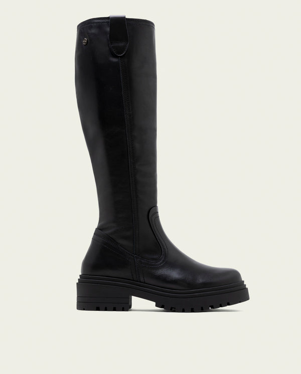 BOTINES DE PIEL CON CREMALLERA KIM NEGRO