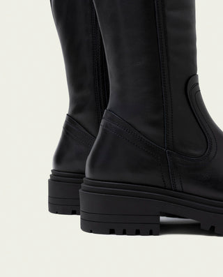 BOTINES DE PIEL CON CREMALLERA KIM NEGRO