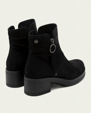 BOTINES DE PIEL CON CREMALLERA LUNA NEGRO