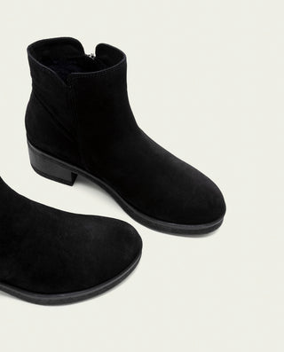 BOTINES DE PIEL CON CREMALLERA LUNA NEGRO