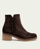 BOTINES DE PIEL CON CREMALLERA LUNA MOKA