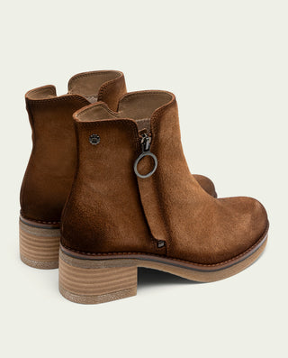 BOTINES DE PIEL CON CREMALLERA LUNA CUERO