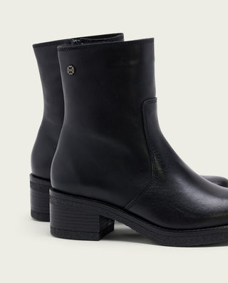 BOTINES DE PIEL CON CREMALLERA LOLA NEGRO