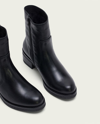 BOTINES DE PIEL CON CREMALLERA LOLA NEGRO
