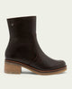 BOTINES DE PIEL CON CREMALLERA LOLA MOKA
