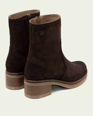 BOTINES DE PIEL CON CREMALLERA LIDIA MOKA