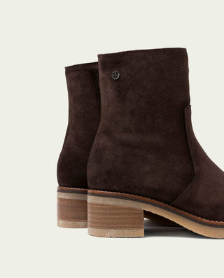 BOTINES DE PIEL CON CREMALLERA LIDIA MOKA