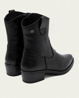 BOTINES DE PIEL CON CREMALLERA MARTA NEGRO