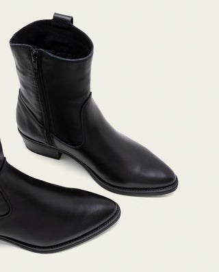 BOTINES DE PIEL CON CREMALLERA MARTA NEGRO