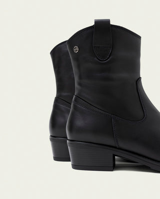 BOTINES DE PIEL CON CREMALLERA MARTA NEGRO