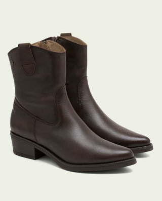 BOTINES DE PIEL CON CREMALLERA MARTA MOKA