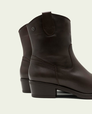 BOTINES DE PIEL CON CREMALLERA MARTA MOKA