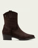 BOTINES DE PIEL CON CREMALLERA MALENA MOKA