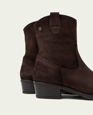 BOTINES DE PIEL CON CREMALLERA MALENA MOKA