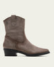 BOTINES DE PIEL CON CREMALLERA MALENA GRIS