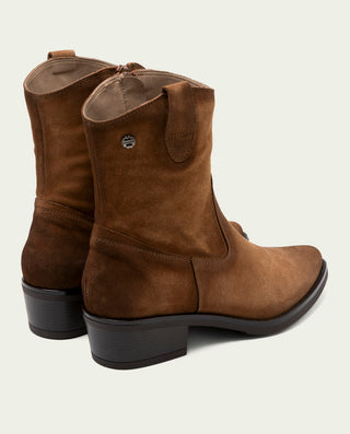 BOTINES DE PIEL CON CREMALLERA MALENA CUERO