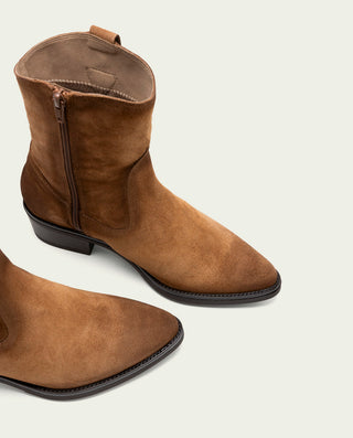 BOTINES DE PIEL CON CREMALLERA MALENA CUERO