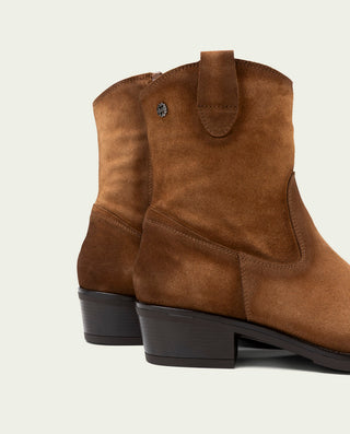 BOTINES DE PIEL CON CREMALLERA MALENA CUERO