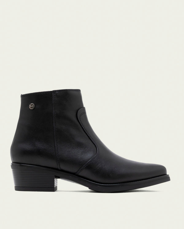 BOTINES DE PIEL CON CREMALLERA MIREIA NEGRO