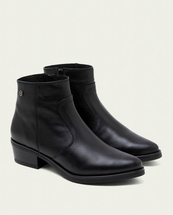 BOTINES DE PIEL CON CREMALLERA MIREIA NEGRO