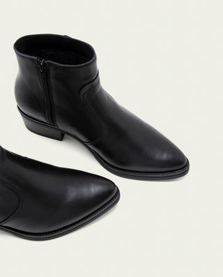 BOTINES DE PIEL CON CREMALLERA MIREIA NEGRO
