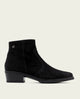 BOTINES DE PIEL CON CREMALLERA MARINA NEGRO