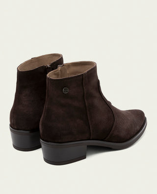 BOTINES DE PIEL CON CREMALLERA MARINA MOKA