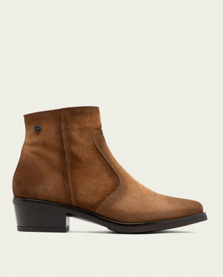 BOTINES DE PIEL CON CREMALLERA MARINA CUERO