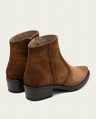 BOTINES DE PIEL CON CREMALLERA MARINA CUERO