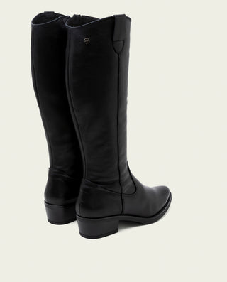 BOTAS DE PIEL CON CREMALLERA MÓNICA NEGRO